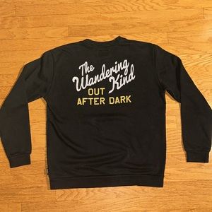 BRIXTON WANDERING CREWNECK LONGSLEEVE SWEATSHIRT BLACK MENS LARGE